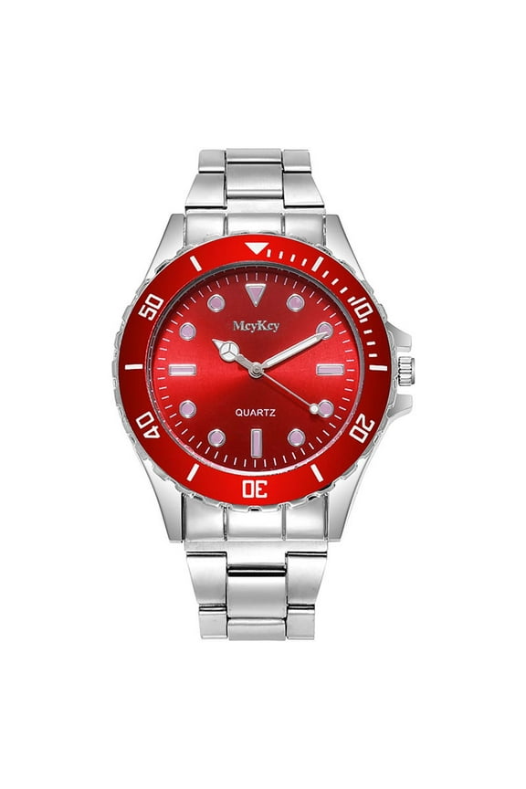 RD Men Fashion Watch With Quartz Movement Stainless Steel Strap Alloy And Leather Material Red Color 40Mm Dial Size Casual Wrist Watch Men Fashion Watch