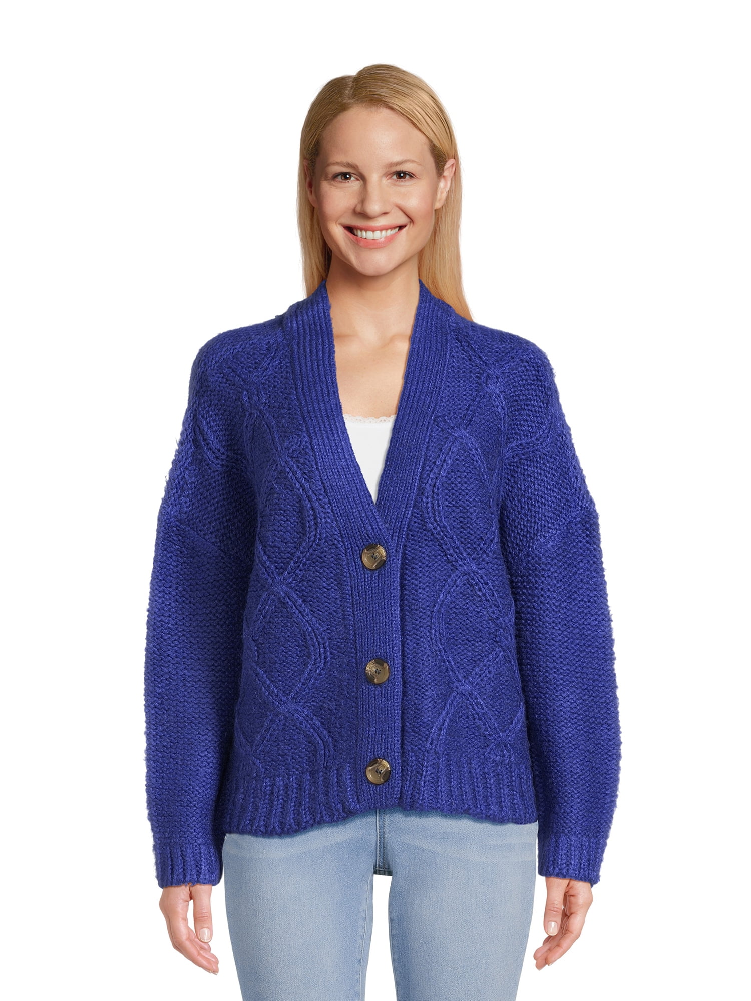RD Style Women’s Cable Knit Cardigan, Sizes S-3XL - Walmart.com