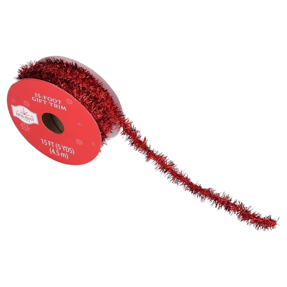 Red Tinsel Christmas Trim, 15', by Holiday Time