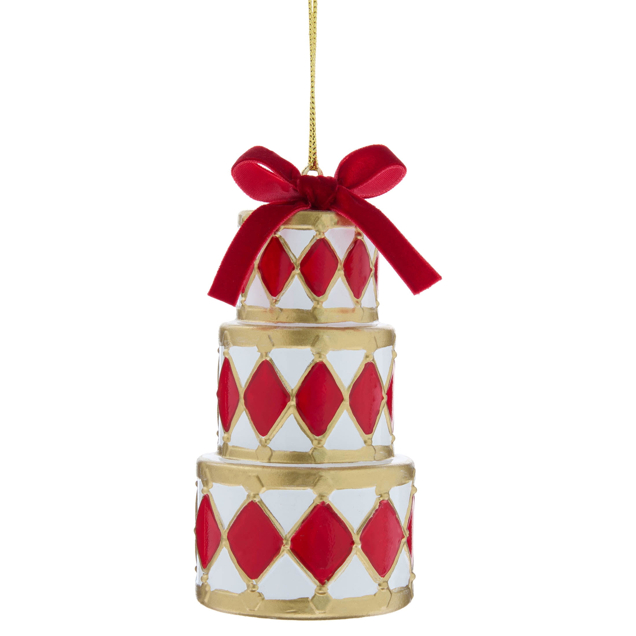 Red/White/Gold Drum Stack Christmas Ornament, 5.5", by Holiday Time