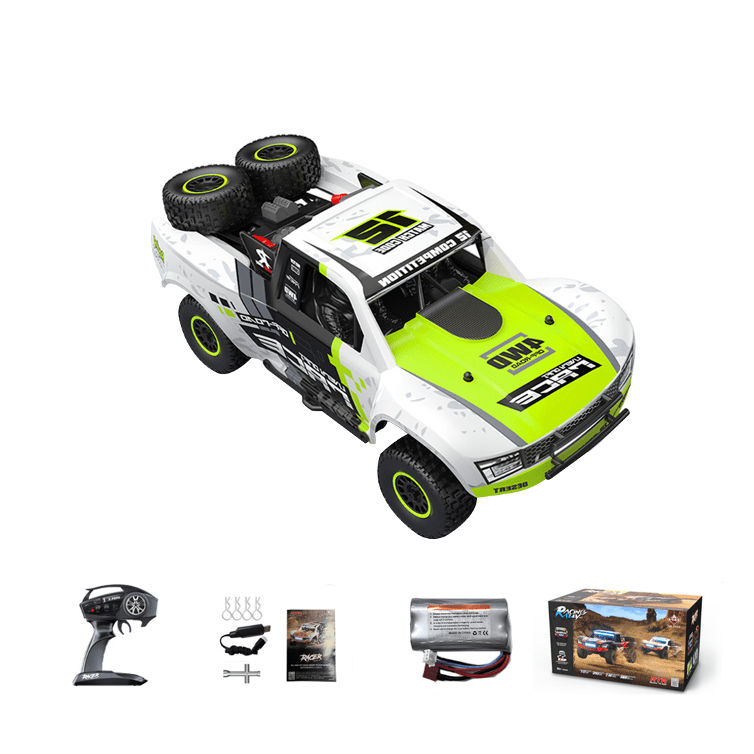 RD12 1/12 Scale RC Drift Car for Adults, 2.4G 4WD Full-Proportional Brushed Drift Racing Car with Gyroscope and 7-Color LED Lights for Hobbyist - RTR