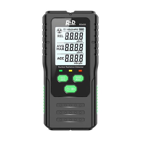 RD650 Geiger Counter Nuclear Radiation Detector X-Ray -Ray -Ray Radioactivity Tester Detector Personal Dosimeter,1 x Nuclear Radiation Detector 1 x English User Manual,Black