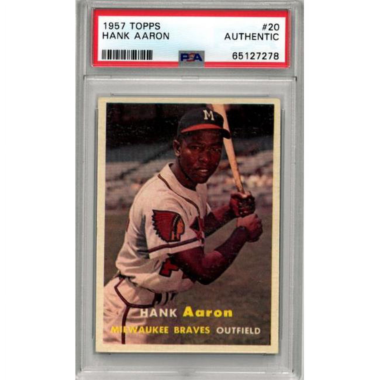 RDB Holdings & Consulting CTBL034432 Hank Aaron 1957 Topps No. 20 PSA Slabbed Authentic