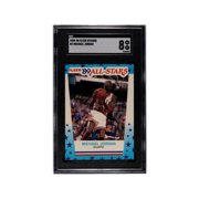 RDB Holdings & Consulting CTBL-041010 No.3 Michael Jordan 1989-1990 Fleer NBA All-Star Sticker Card - SGC Graded 8 NM-MT - Chicago Bulls-HOF-GOAT