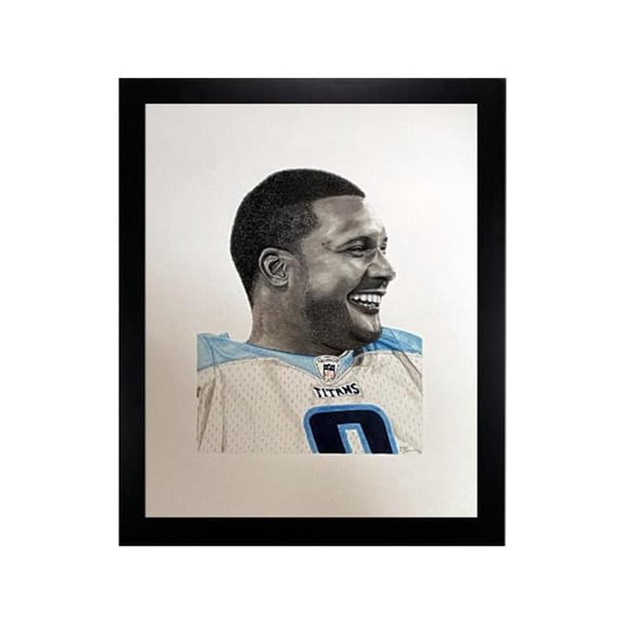 RDB Holdings & Consulting CTBL-F38212 Steve Mcnair Tennessee Titans 16 x 20 in. Custom Framing Lithograph Print - DJ Gier & Artist