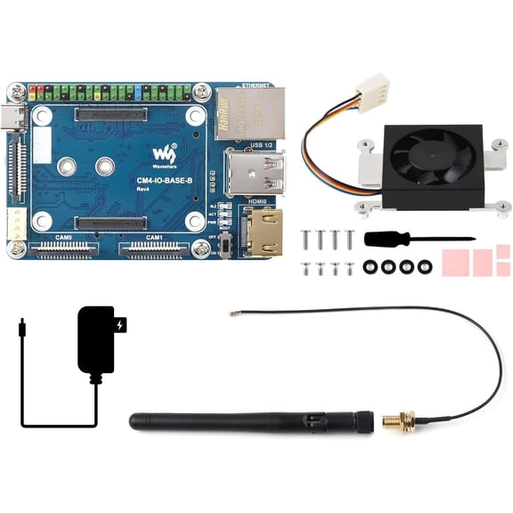 RDK X3 AI Module Base Kit, Compatible with CM4, 5 Tops Computing Power, Accessories Only, RDK X3 MD 104032 Not Included, 4 Items
