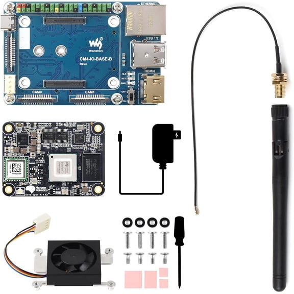 RDK X3 AI Module Base Kit, Compatible with CM4, 5 Tops Computing Power, Bundle with RDK X3 MD 104032 and CM4 IO Base Board, 5 Items