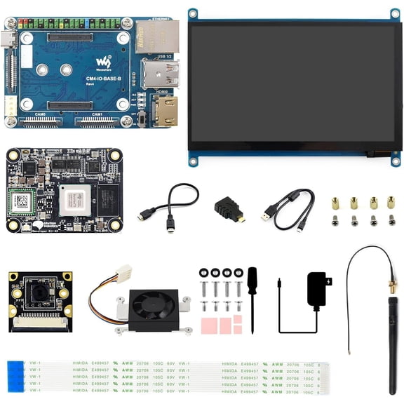 RDK X3 AI Module Vision Kit, Compatible with CM4, 5 Tops Computing Power, Bundle with RDK X3 MD 104032 and CM4 IO Base Board, 7inch Screen and IMX219 Camera, 7 Items