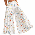 thumbnail image 1 of RDKTPXZ Women's Floral Palazzo Wide Leg Pants Elastic Waist, 1 Pack （S-XXL）, 1 of 5