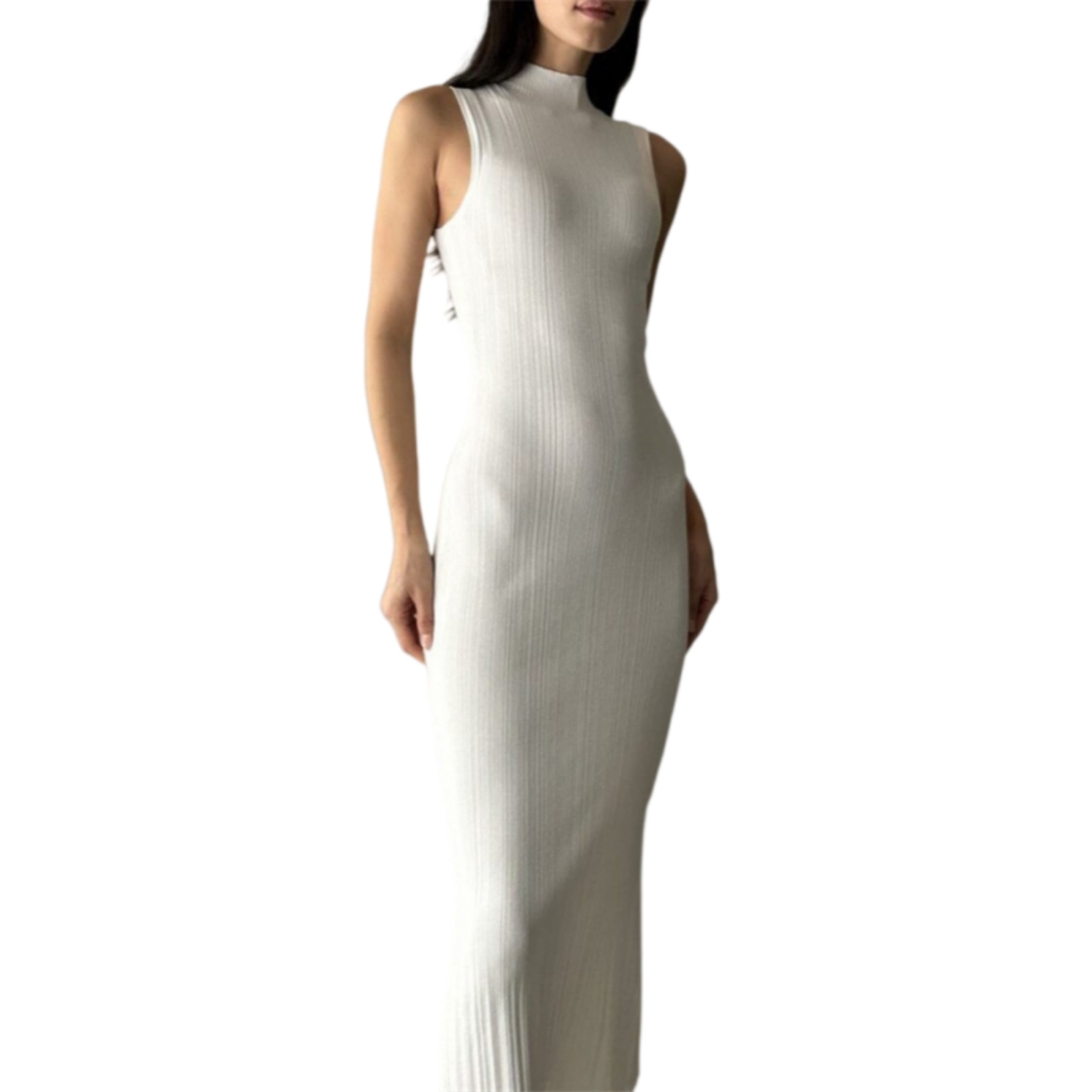 high neck waist defined maxi dress for women Rdktpxz Womens Sleeveless Mock Bodycon Dress, Slim Fit Long Dress, Women's, Size: Small Winning