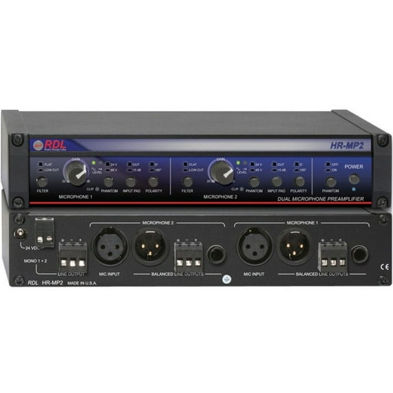 RDL HR-MP2 Half-Rack Preamplifier – Professional Audio Mixer and Signal Processor