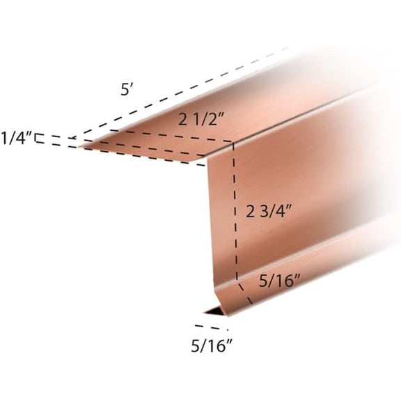 RDP Copper Gravel Stop (10 Piece Bundle) (2.5" x 2.75" x 5' with .125" Rise)