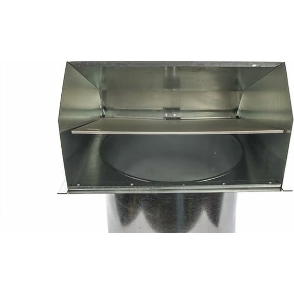 RDP Hooded Wall Vent with Screen and Damper (10 Inch, Galvanized)