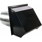RDP Hooded Wall Vent with Screen and Damper 4 Inch, Black