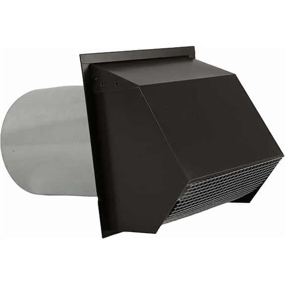 RDP Hooded Wall Vent with Screen and Damper (4 Inch, Brown)
