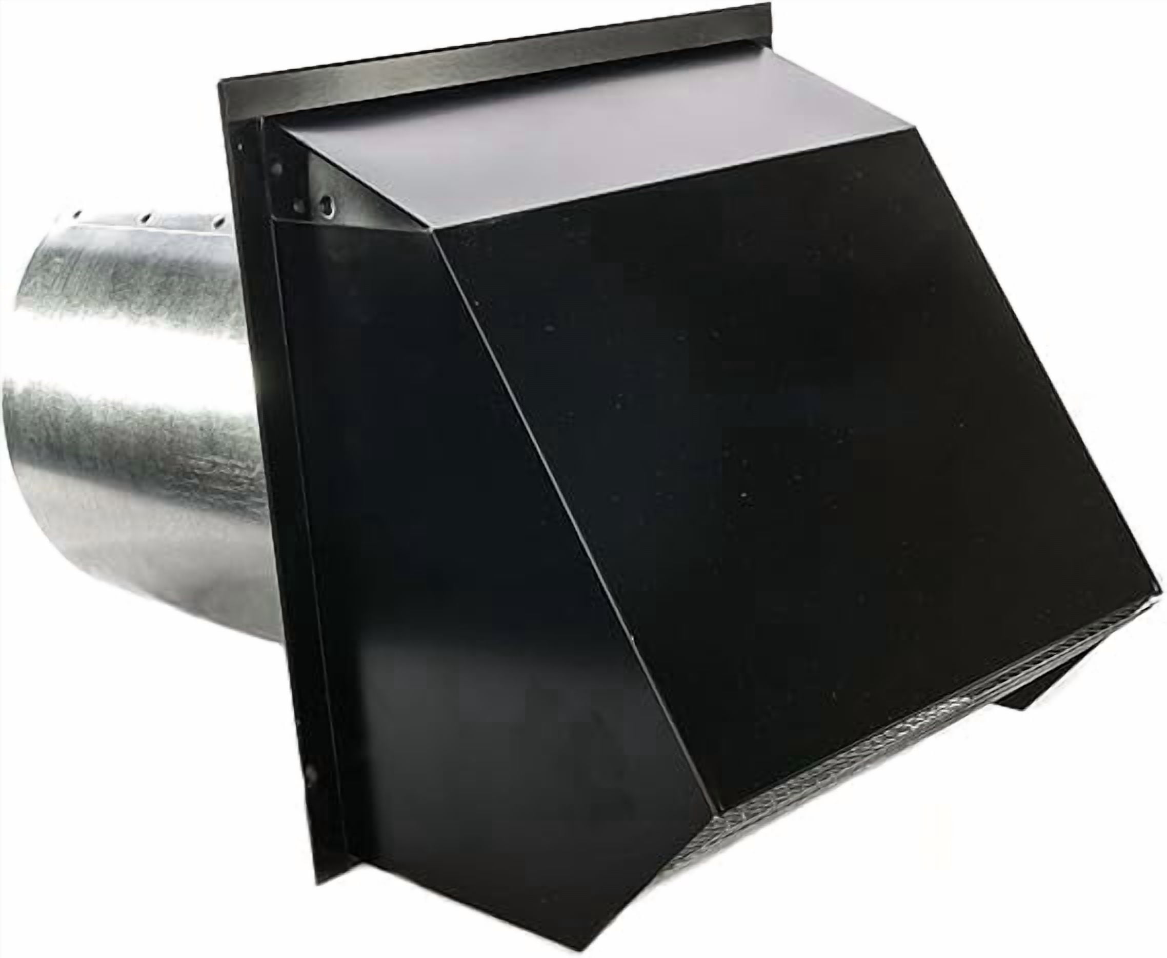 RDP Hooded Wall Vent with Screen and Damper (6 Inch, Black)