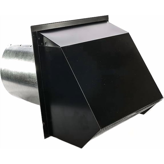 RDP Hooded Wall Vent with Screen and Damper (6 Inch, Black)