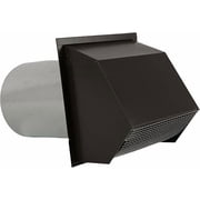 RDP Hooded Wall Vent with Screen and Damper 8 Inch, Brown