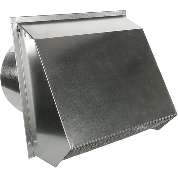 RDP Hooded Wall Vent with Screen and Damper (8 Inch, Galvanized)