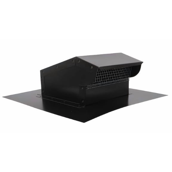 RDP 8" Rooftop Exhaust Vent Cap with Damper (Black)