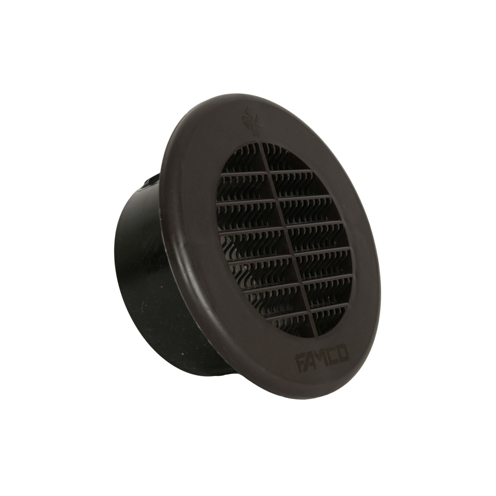 FAMCO Round Plastic Soffit/Under Eave Vent (4 in.) (Brown)
