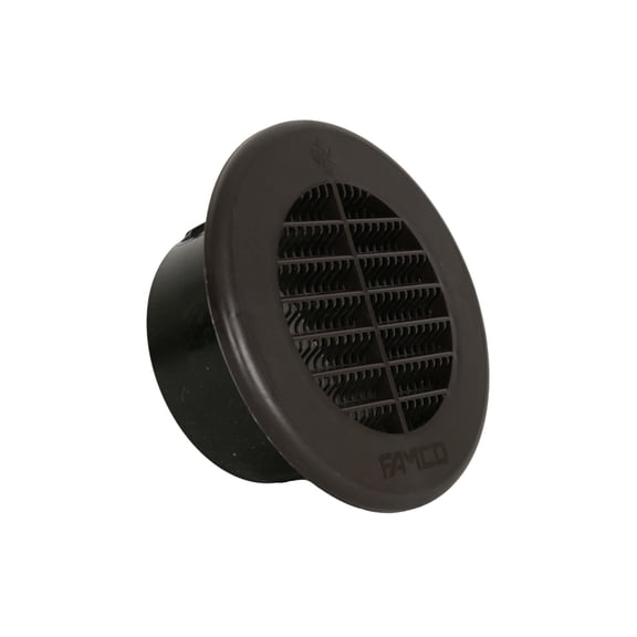 FAMCO Round Plastic Soffit/Under Eave Vent (4 in.) (Brown)