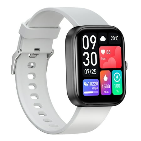 RDRKR Adult Smart Watch for Android and iOS, Fitness Tracker, IP67 Waterproof, Smart Watch for Women Men (Gray)
