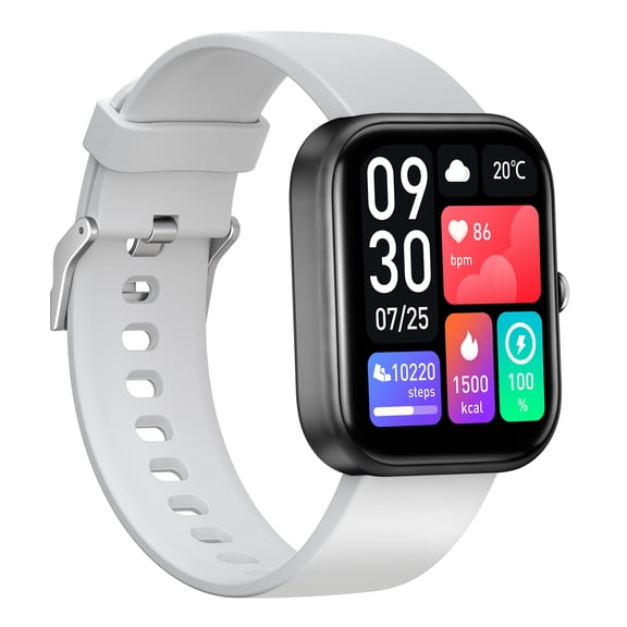 RDRKR Adult Smart Watch for Android and iOS, Fitness Tracker, IP67 Waterproof, Smart Watch for Women Men  (Gray)