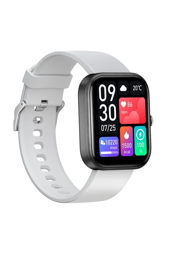 Adult Smart Watch for Android and iOS, Fitness Tracker, IP67 Waterproof, Smart Watch for Women Men (Gray)