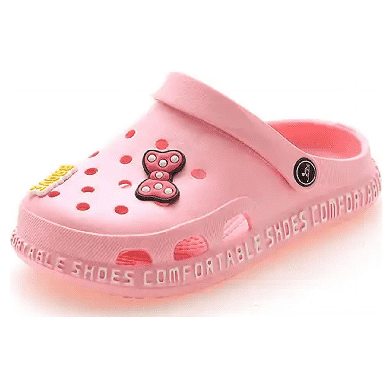 Boys Girls Kids Cartoon Cute Garden Clogs Children Slippers Water Beach  Indoor Outdoors Pink size 12