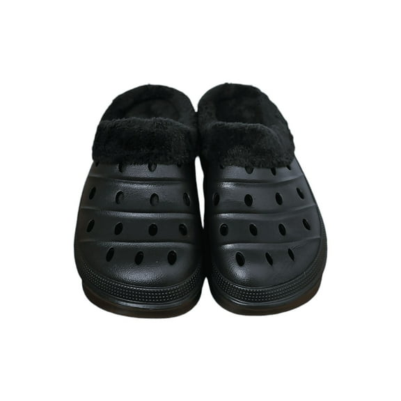 RDRKR Women's Slipper with Plush Lining, Clog, Black, Size 38 EU, Women's Size 6.5/7 US