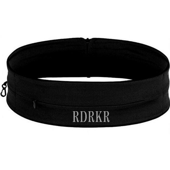 RDRKR FlexiStash Elastic Spandex Waistbelt for Running Walking Travel Workout Fitness(Black Medium)