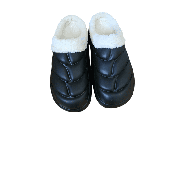 RDRKR Women's Plush Lined EVA Clogs, Black, Size 38/39 EU,  7.5/8.5 Women's US
