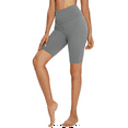 thumbnail image 1 of RDRKR Workout Polyester Fitness Yoga Womens High Waist Short Leggings Tummy Control Tight Biker Shorts for Running Cycling(S/M Light Gray), 1 of 4