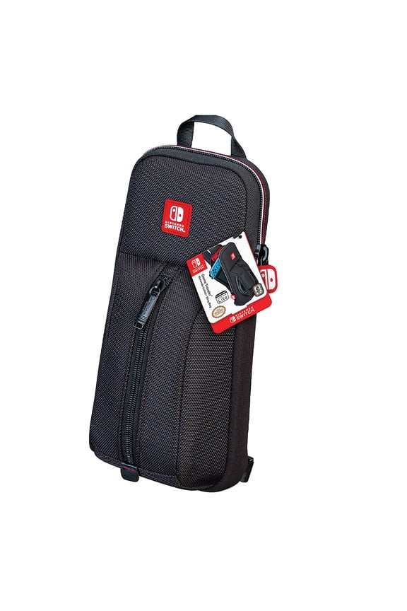 Industries - Nintendo Switch, Black Video Game Traveler, Video Game Carrying Sling Bag with Game Card Case