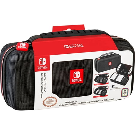RDS Industries - Nintendo Switch and Nintendo Switch OLED Model Game Traveler Deluxe System Case - Black