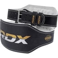 thumbnail image 1 of RDX Weight Lifting Belt Gym Fitness, Cowhide Leather, 4” 6” Padded Lumbar Back Support, 10 Adjustable Holes, Weightlifting Powerlifting Bodybuilding Deadlift Squat Workout Strength Training, Men Wome, 1 of 8
