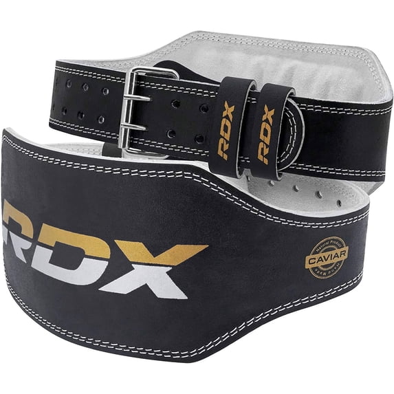RDX Weight Lifting Belt Gym Fitness, Cowhide Leather, 4” 6” Padded Lumbar Back Support, 10 Adjustable Holes, Weightlifting Powerlifting Bodybuilding Deadlift Squat Workout Strength Training, Men Wome