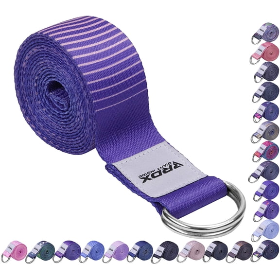 RDX 8ft Yoga Strap with D-Ring Buckle – Durable Polyester Cotton Adjustable Stretching Belt for Yoga, Pilates, Flexibility, Physical Therapy & Fitness Training