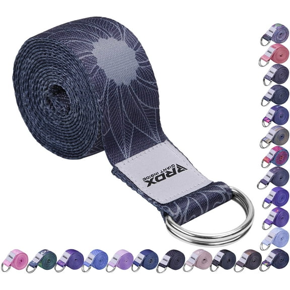 RDX 8ft Yoga Strap with D-Ring Buckle – Durable Polyester Cotton Adjustable Stretching Belt for Yoga, Pilates, Flexibility, Physical Therapy & Fitness Training
