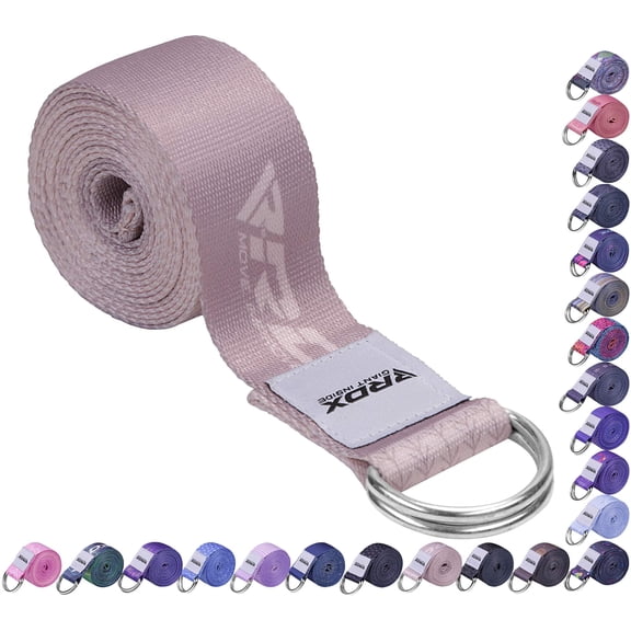 RDX 8ft Yoga Strap with D-Ring Buckle – Durable Polyester Cotton Adjustable Stretching Belt for Yoga, Pilates, Flexibility, Physical Therapy & Fitness Training