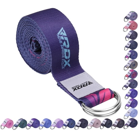 RDX 8ft Yoga Strap with D-Ring Buckle – Durable Polyester Cotton Adjustable Stretching Belt for Yoga, Pilates, Flexibility, Physical Therapy & Fitness Training