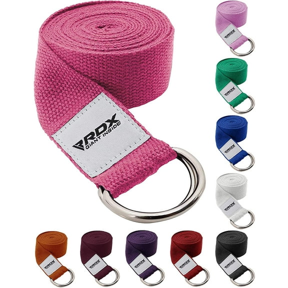 RDX 8ft Yoga Strap with D-Ring Buckle, Durable Polyester Cotton Adjustable Belts for Stretching Pilates, P