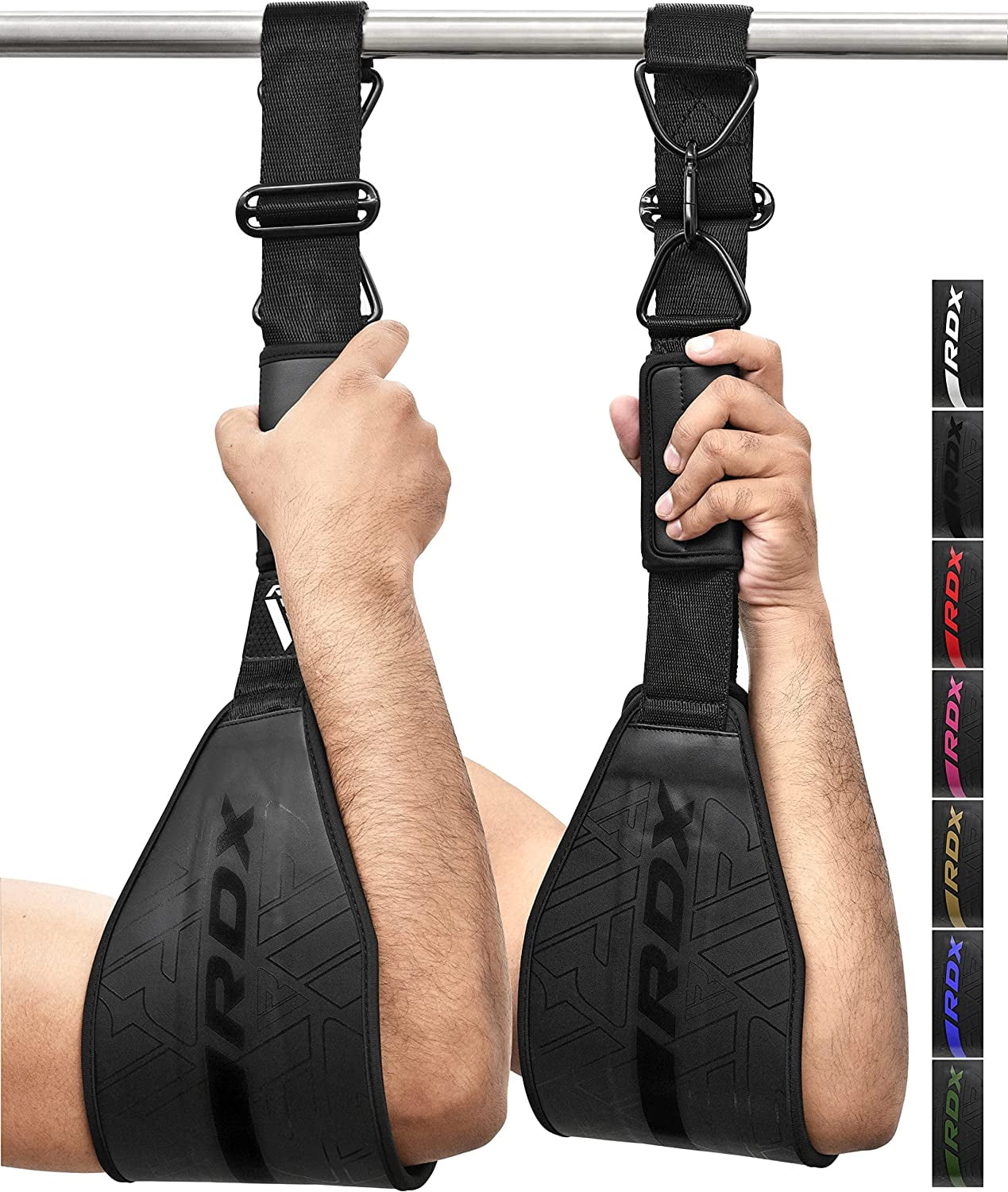 RDX Ab Straps, N-TearX Maya Hide Leather, 6mm Neoprene Padding, Abdominal Trainers