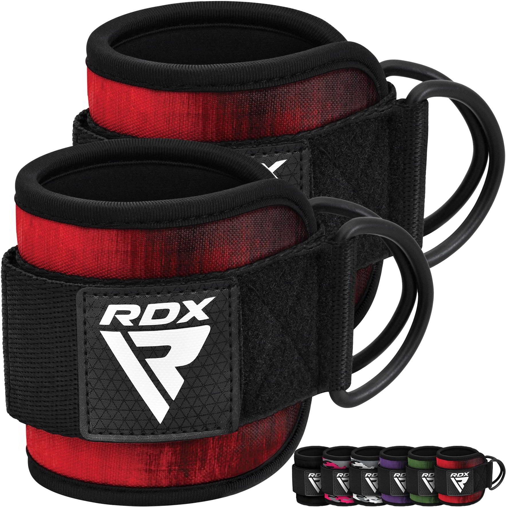 RDX Padded Ankle Straps, Double DRing 30CM, Leg & Hip Workout, Cable