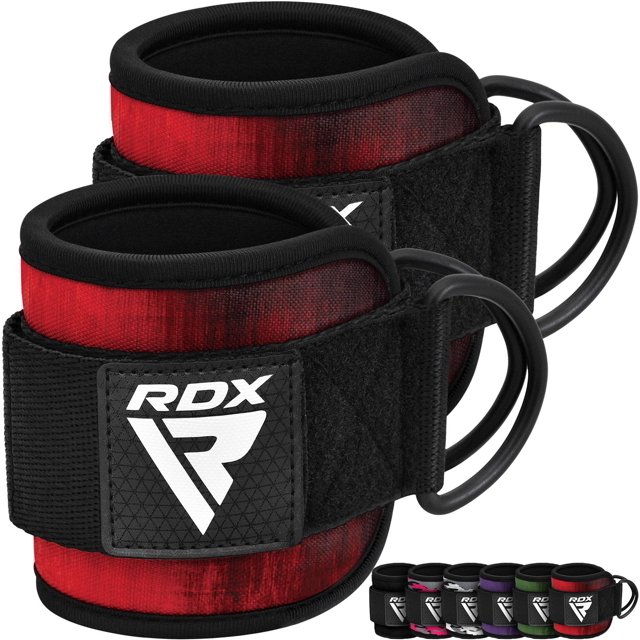 RDX Ankle Straps for Cable Machines, Steel Double DRing Neoprene