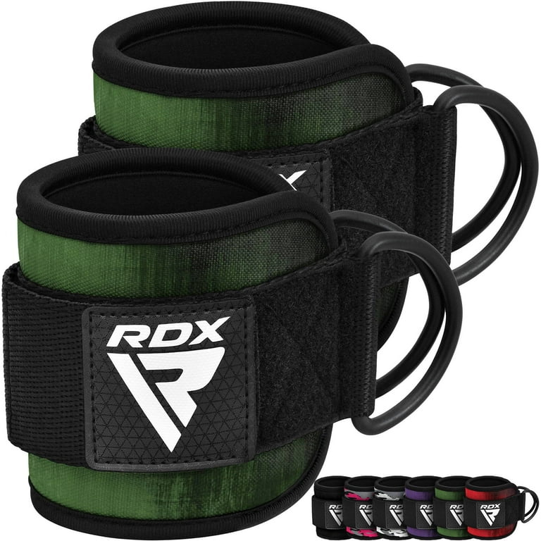 RDX Ankle Straps for Cable Machines Steel Double D Ring Neoprene Padded 30CM Gym Cuffs Kickbacks Glute Leg Extensions Hip Abductors Workout Thigh