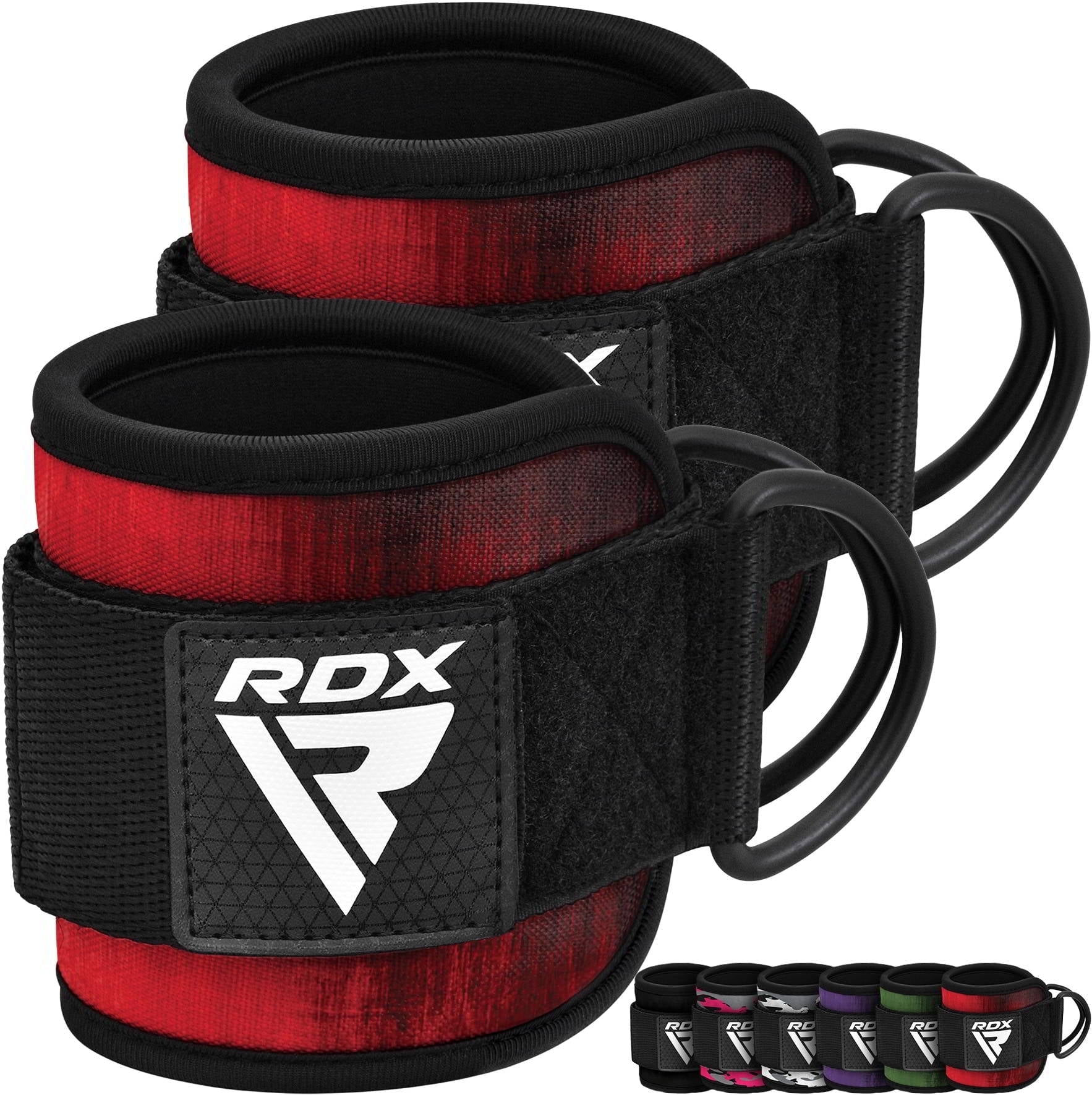 RDX Padded Ankle Straps, Double D-Ring 30CM, Leg & Hip Workout, Cable ...