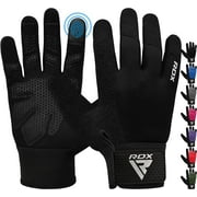RDX Anti-Slip, Padded Men and Women Full Finger pure cotton Black Weight Lifting Gloves, M