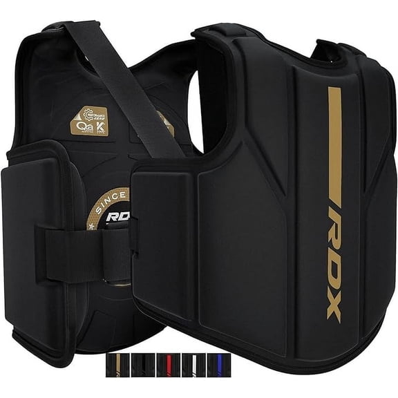 RDX Boxing Body Protector, MMA Kickboxing Muay Thai Boxing Chest Guard, Sparring Training Heavy Punching, Kara Adjustable Strike Shield, Martial Arts Upper Body Ribs Protection Pad, Taekwondo Vest